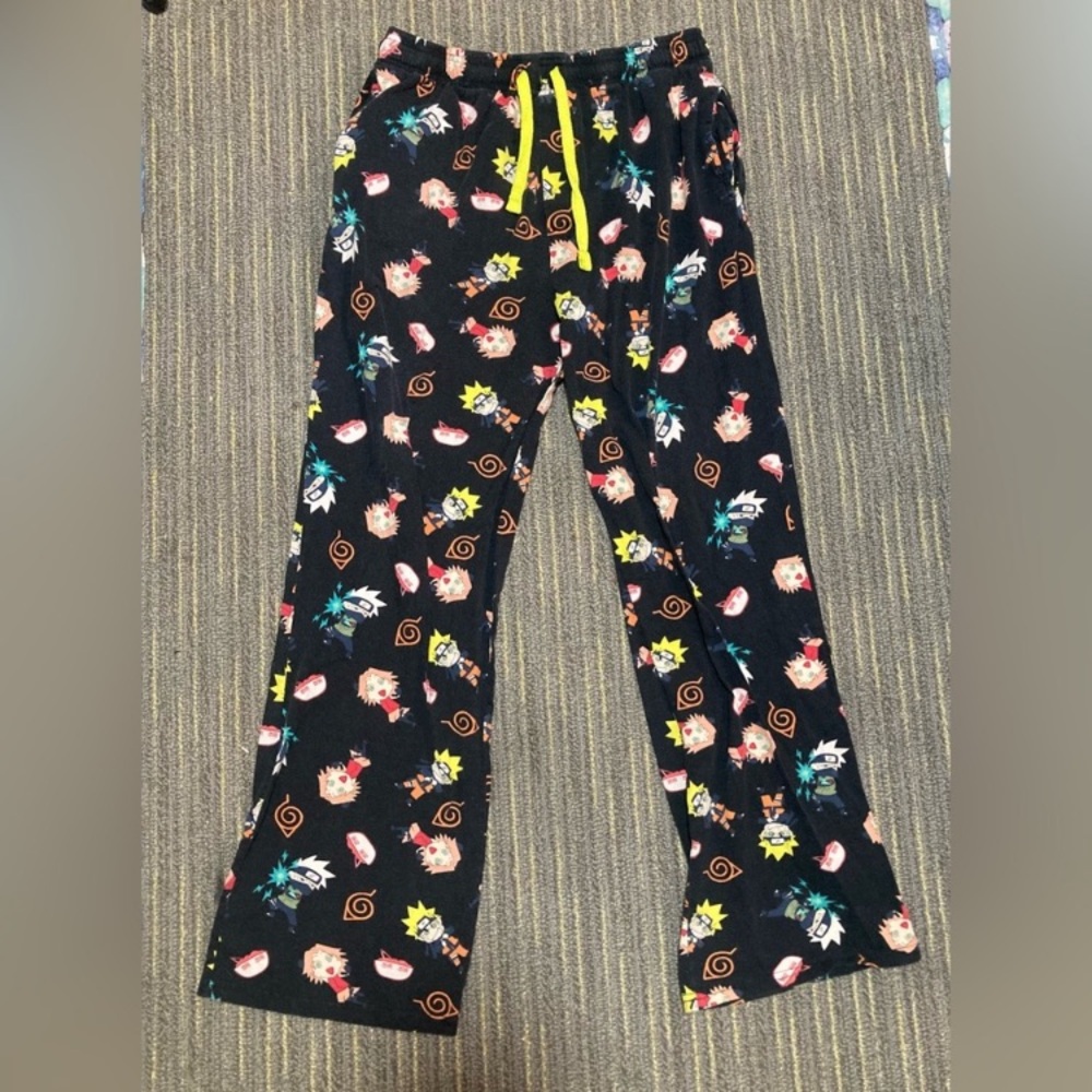 Naruto Mens Black Graphic Sweatpants